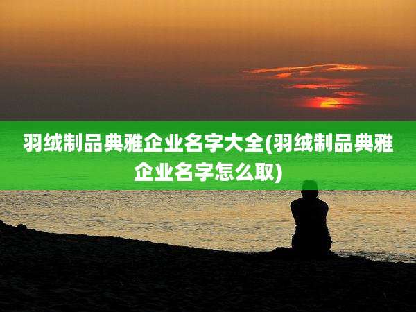 羽绒制品典雅企业名字大全(羽绒制品典雅企业名字怎么取)