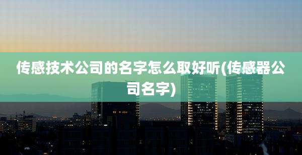 传感技术公司的名字怎么取好听(传感器公司名字)