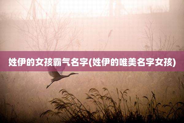 姓伊的女孩霸气名字(姓伊的唯美名字女孩)