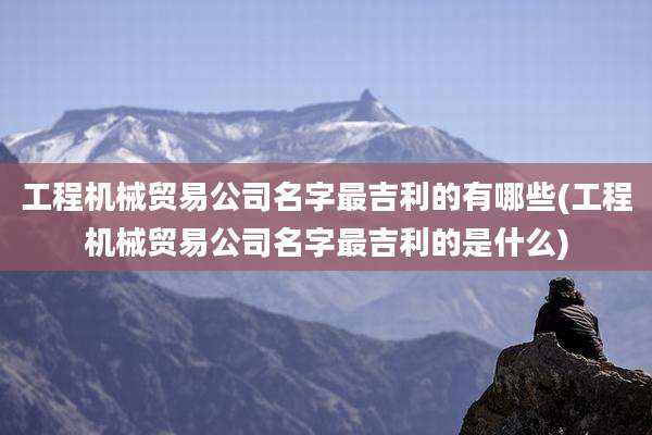 工程机械贸易公司名字最吉利的有哪些(工程机械贸易公司名字最吉利的是什么)