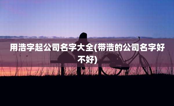 用浩字起公司名字大全(带浩的公司名字好不好)