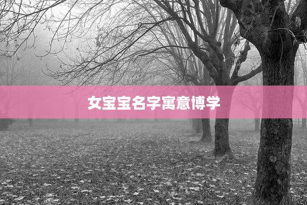 女宝宝名字寓意博学