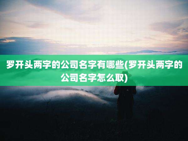 罗开头两字的公司名字有哪些(罗开头两字的公司名字怎么取)
