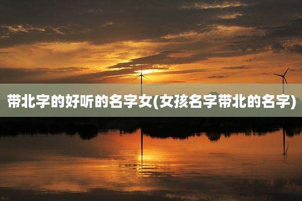 带北字的好听的名字女(女孩名字带北的名字)