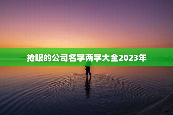 抢眼的公司名字两字大全2023年