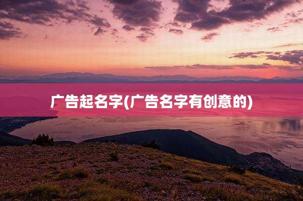 广告起名字(广告名字有创意的)
