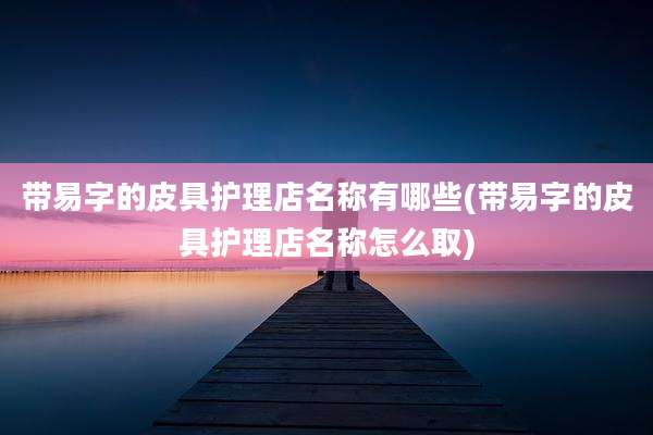 带易字的皮具护理店名称有哪些(带易字的皮具护理店名称怎么取)
