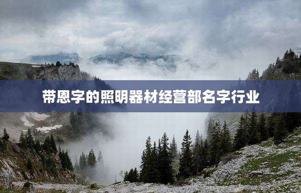 带恩字的照明器材经营部名字行业