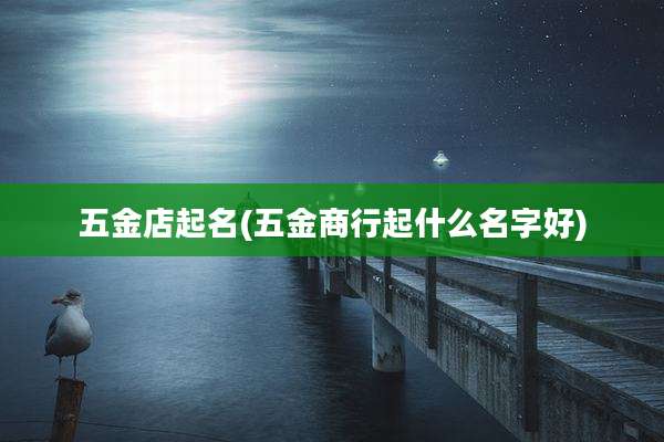 五金店起名(五金商行起什么名字好)