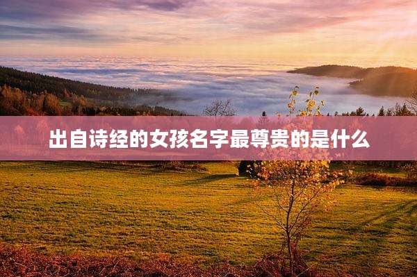 出自诗经的女孩名字最尊贵的是什么