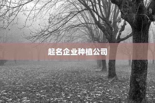 起名企业种植公司
