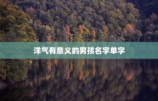 洋气有意义的男孩名字单字