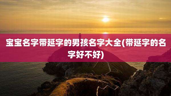 宝宝名字带延字的男孩名字大全(带延字的名字好不好)