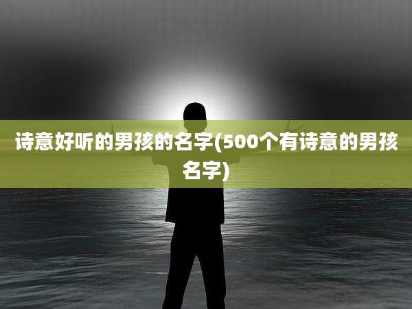 诗意好听的男孩的名字(500个有诗意的男孩名字)