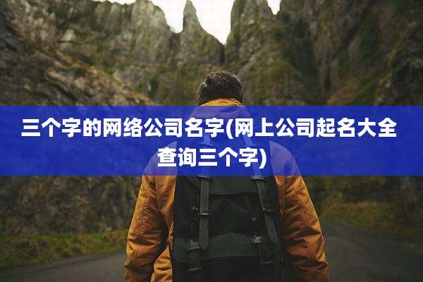 三个字的网络公司名字(网上公司起名大全 查询三个字)