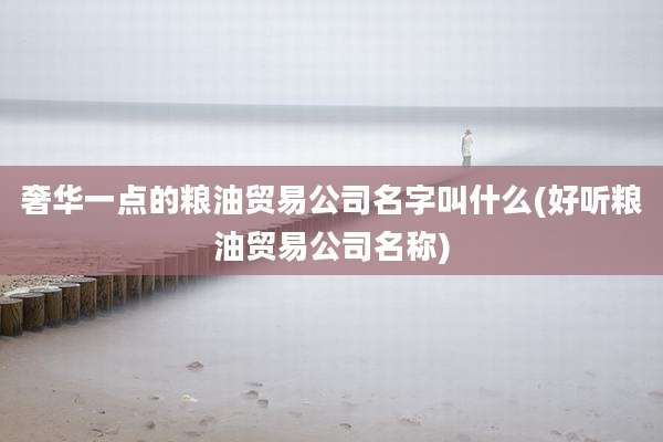 奢华一点的粮油贸易公司名字叫什么(好听粮油贸易公司名称)