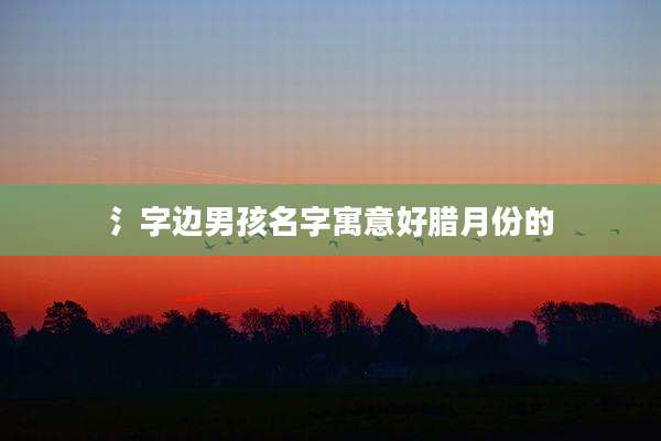 氵字边男孩名字寓意好腊月份的