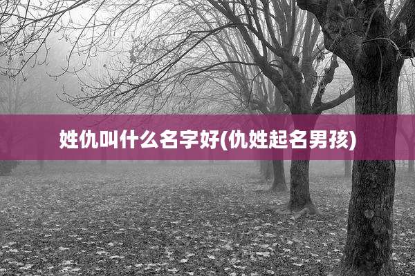 姓仇叫什么名字好(仇姓起名男孩)