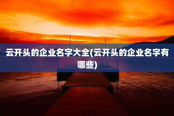 云开头的企业名字大全(云开头的企业名字有哪些)