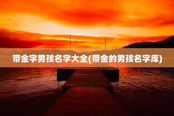 带金字男孩名字大全(带金的男孩名字库)