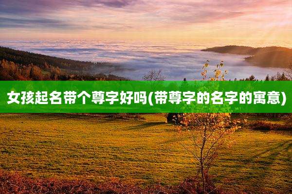 女孩起名带个尊字好吗(带尊字的名字的寓意)
