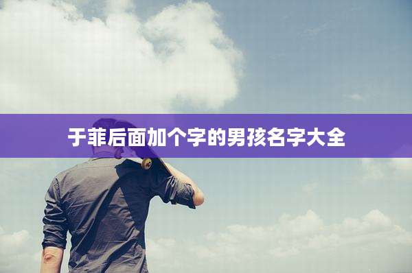 于菲后面加个字的男孩名字大全