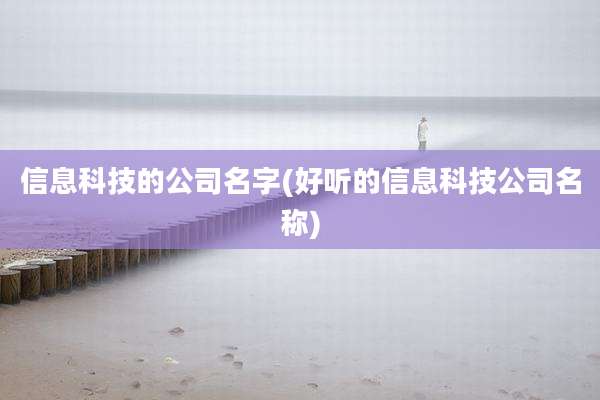 信息科技的公司名字(好听的信息科技公司名称)