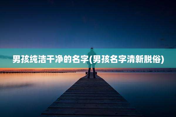 男孩纯洁干净的名字(男孩名字清新脱俗)
