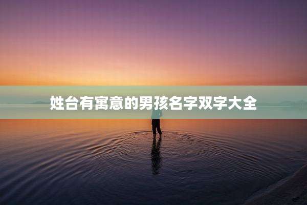 姓台有寓意的男孩名字双字大全