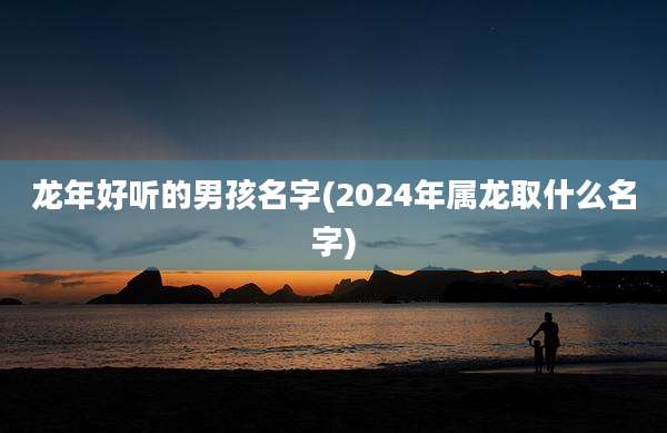 龙年好听的男孩名字(2024年属龙取什么名字)