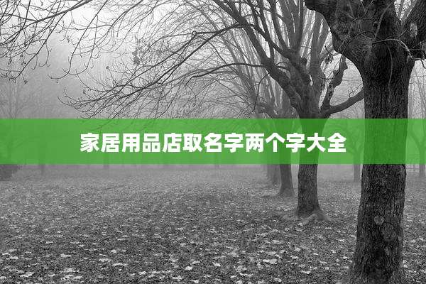 家居用品店取名字两个字大全