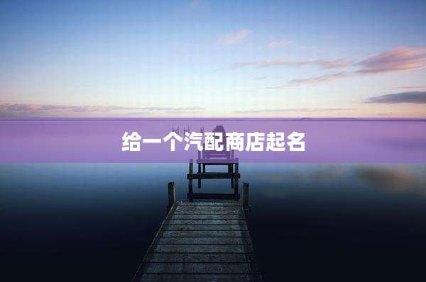 给一个汽配商店起名