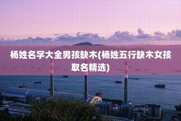 杨姓名字大全男孩缺木(杨姓五行缺木女孩取名精选)