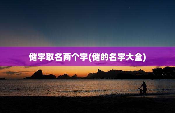 储字取名两个字(储的名字大全)
