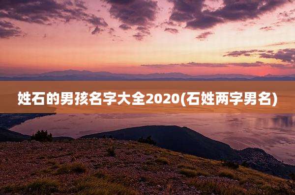 姓石的男孩名字大全2020(石姓两字男名)