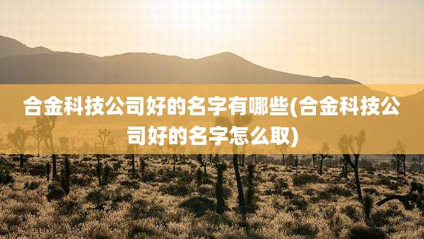 合金科技公司好的名字有哪些(合金科技公司好的名字怎么取)