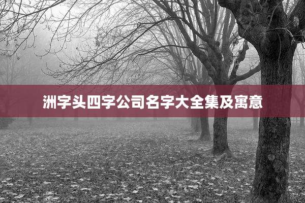 洲字头四字公司名字大全集及寓意