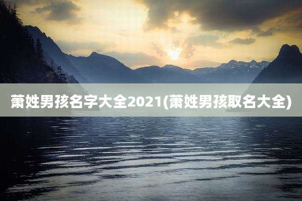 萧姓男孩名字大全2021(萧姓男孩取名大全)