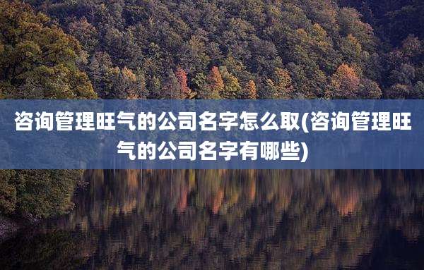 咨询管理旺气的公司名字怎么取(咨询管理旺气的公司名字有哪些)