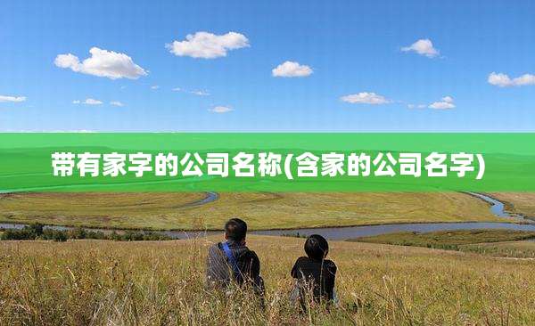 带有家字的公司名称(含家的公司名字)
