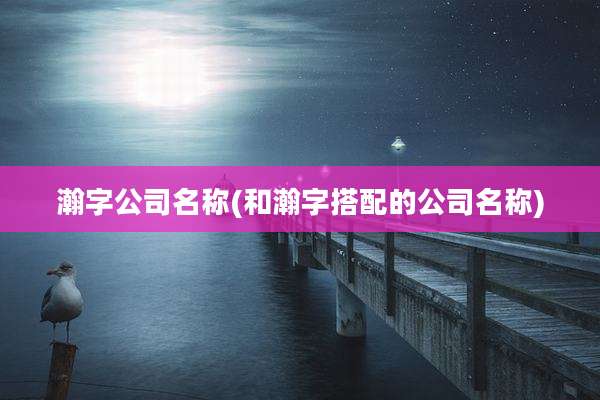 瀚字公司名称(和瀚字搭配的公司名称)