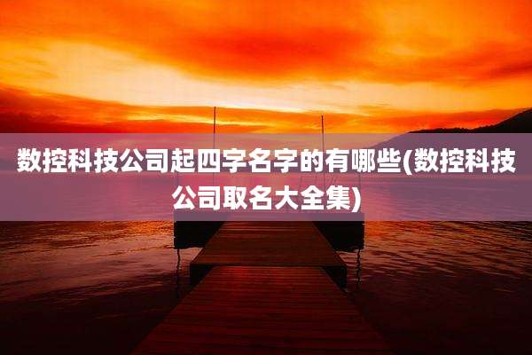 数控科技公司起四字名字的有哪些(数控科技公司取名大全集)