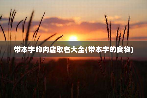 带本字的肉店取名大全(带本字的食物)