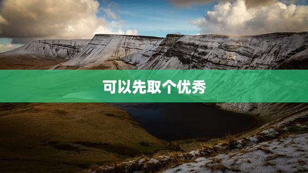 可以先取个优秀