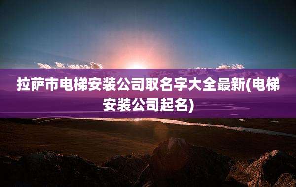 拉萨市电梯安装公司取名字大全最新(电梯安装公司起名)