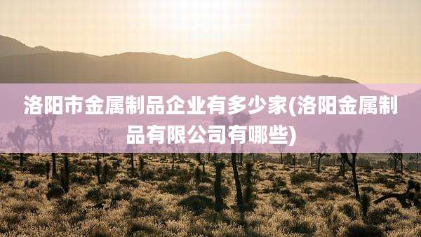 洛阳市金属制品企业有多少家(洛阳金属制品有限公司有哪些)