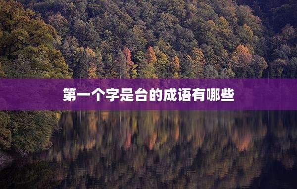 第一个字是台的成语有哪些