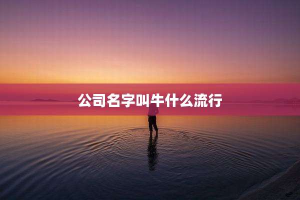 公司名字叫牛什么流行
