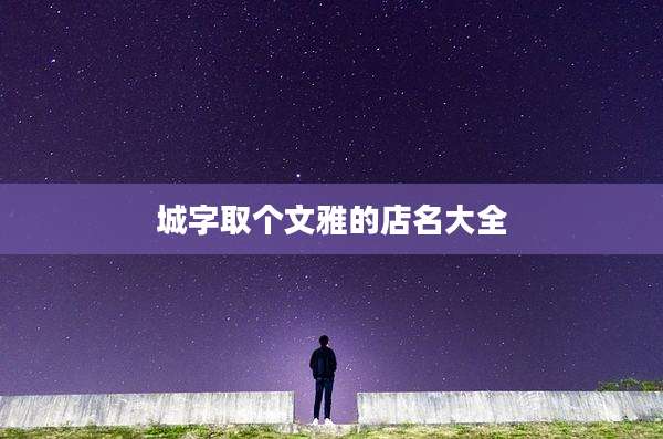 城字取个文雅的店名大全