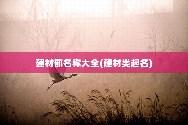 建材部名称大全(建材类起名)